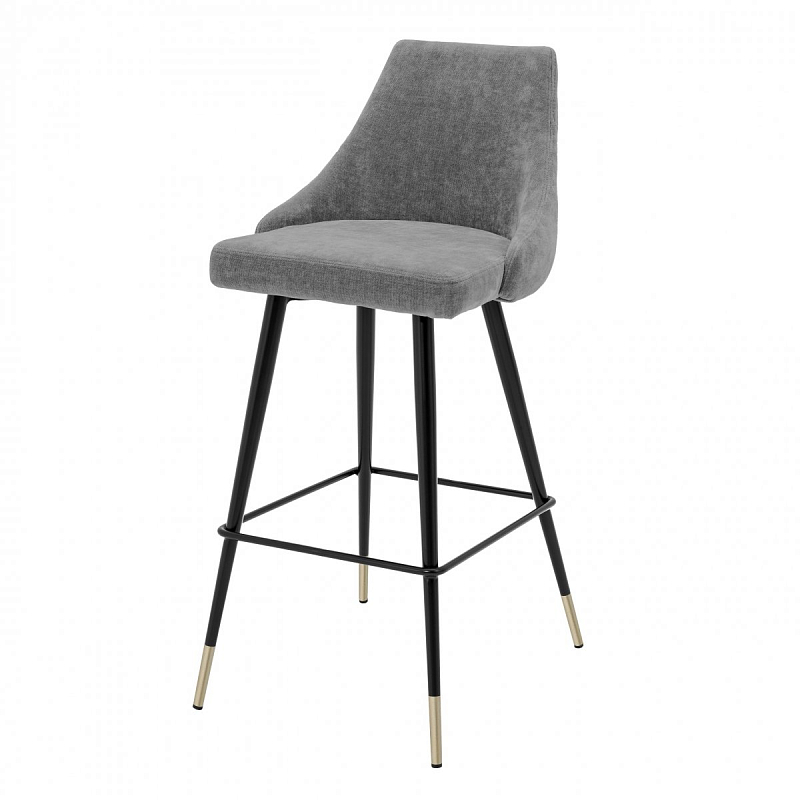 Барный стул Eichholtz Bar Stool Cedro Grey Серый Черный Латунь Барный стул Eichholtz Bar Stool Cedro Grey Серый Черный Латунь в Воронеже | Loft Concept