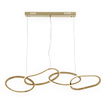 Люстра подвесная с 4-мя асимметричными кольцами золотого цвета Ring Horizontal варинант исполнения - 1 | Loft Concept в Воронеже