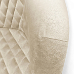 Барный стул со спинкой и подлокотниками на 4-х деревянных ножках Кремовый Велюр Ava Charm варинант исполнения - 4 | Loft Concept в Воронеже