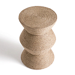 Приставной стол с отделкой из джута Juti D30 см варинант исполнения - 3 | Loft Concept в Воронеже