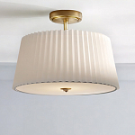 Потолочный светильник с белым плиссированным абажуром Ganglion варинант исполнения - 2 | Loft Concept в Воронеже