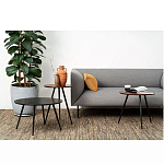 Кофейный столик с круглой столешницей на 3-х черных ножках Laconic Stylish Design варинант исполнения - 2 | Loft Concept в Воронеже