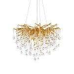 Люстра подвесная с прозрачными стеклянными подвесками в форме капель Диаметр 60 см Droplet Chandelier варинант исполнения - 6 | Loft Concept в Воронеже