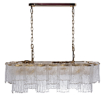 Люстра подвесная прямоугольная из рифленого стекла Fluted Glass Chandelier варинант исполнения - 2 | Loft Concept в Воронеже