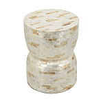 Приставной столик с мозаичным рисунком из раковин устриц Bone Inlay варинант исполнения - 4 | Loft Concept в Воронеже