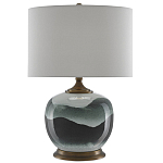 Настольная лампа с волнистым принтом Green Wavy Lamp варинант исполнения - 2 | Loft Concept в Воронеже