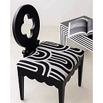 Дизайнерский стул с круглой деревянной спинкой Black and White Clover варинант исполнения - 7 | Loft Concept в Воронеже