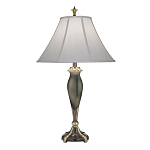 Настольная лампа с белым тканевым абажуром в форме колокола Stiffel варинант исполнения - 1 | Loft Concept в Воронеже