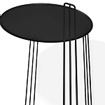 Стол журнальный круглый с серой столешницей из стекла на 4-х черных ножках Gray and Gold Marble варинант исполнения - 3 | Loft Concept в Воронеже