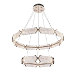 Люстра с 2-мя кольцами с текстурным природным рисунком IceFlame варинант исполнения - 8 | Loft Concept в Воронеже