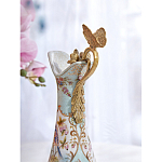 Кувшин с цветочным рисунком и бронзовой ручкой Blue Garden варинант исполнения - 5 | Loft Concept в Воронеже