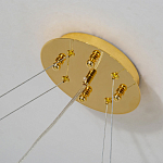 Люстра подвесная с золотистыми ветками и стеклянными подвесками в виде листьев Длина 80 см FAIRYTREE Light варинант исполнения - 2 | Loft Concept в Воронеже