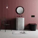 Настенное зеркало круглой формы в черной металлической раме BUBBLE MIRROR BLACK варинант исполнения - 1 | Loft Concept в Воронеже