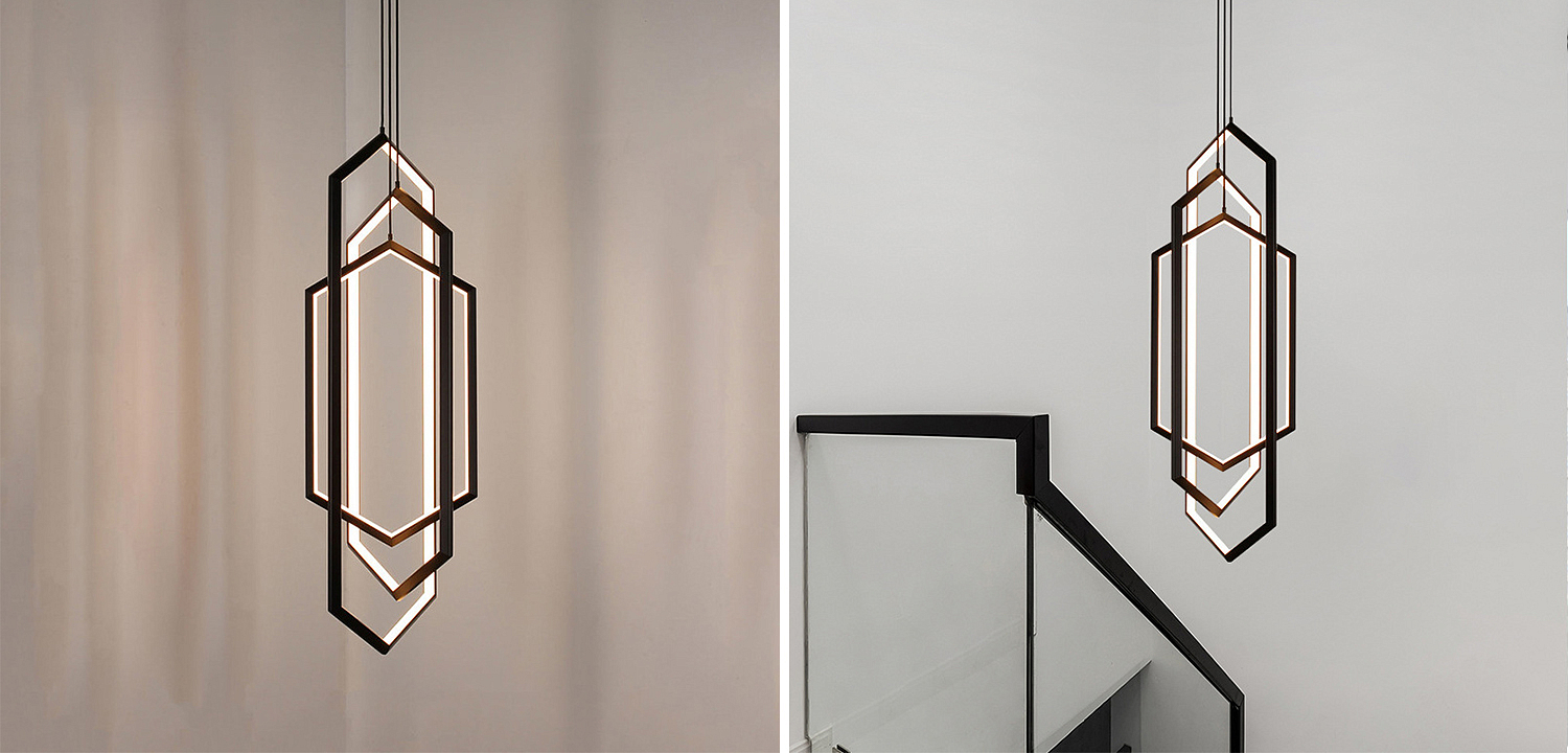 Дизайнерский Подвесной Светильник ORBIS Hexagon Geometric Modern Chandelier Studio Endo Black Дизайнерский Подвесной Светильник ORBIS Hexagon Geometric Modern Chandelier Studio Endo Black - Loft-Concept в Воронеже
