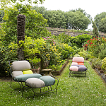 Дизайнерское разноцветное кресло на металлическом каркасе с подставкой для ног Poltronova Plasma Armchair варинант исполнения - 12 | Loft Concept в Воронеже