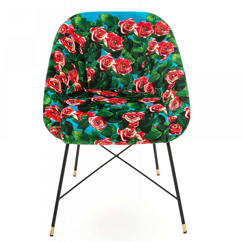 Кресло Seletti Padded Chair Roses Мульти Черный в Воронеже | Loft Concept 