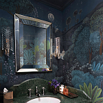 Обои ручная роспись Phuljhari Original colourway on Empire Blue dyed silk варинант исполнения - 1 | Loft Concept в Воронеже