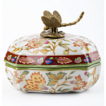 Фарфоровая шкатулка с бронзовой стрекозой Eden Garden варинант исполнения - 2 | Loft Concept в Воронеже