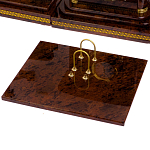 Настольный письменный набор с часами и визитницами из природного камня обсидиана Royal Present варинант исполнения - 2 | Loft Concept в Воронеже