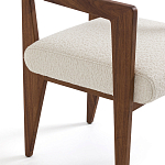 Кресло обеденное Alcove White Boucle из массива ореха варинант исполнения - 5 | Loft Concept в Воронеже