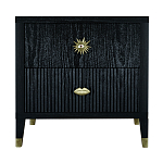 Тумба прикроватная с двумя ящиками Elsa Dreams Black варинант исполнения - 5 | Loft Concept в Воронеже