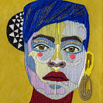 Картина с вышивкой Портрет wall panel People with the yellow ear 1 варинант исполнения - 1 | Loft Concept в Воронеже