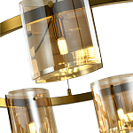 Люстра светодиодная с 8-ю цилиндрическими плафонами янтарного цвета из стекла и стали Andrea Сhandelier Amber варинант исполнения - 4 | Loft Concept в Воронеже