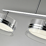 Люстра светодиодная с 4-мя круглыми прозрачными плафонами цилиндрической формы из акрила и стекла с пультом для регулировки света Glass Lamp Chromium варинант исполнения - 3 | Loft Concept в Воронеже