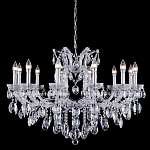 Люстра подвесная с 12-ю лампочками и прозрачными хрустальными подвесками на хромированном основании Crystal lamps варинант исполнения - 1 | Loft Concept в Воронеже