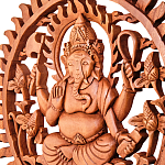 Панно из дерева круглое Ганеша Panel With Animals варинант исполнения - 2 | Loft Concept в Воронеже