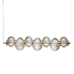 Подвесной светильник линейный с 7-ю рифлеными стеклянными шарами Marcelh Light варинант исполнения - 1 | Loft Concept в Воронеже