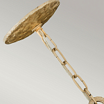 Люстра подвесная с широким белым текстильным абажуром и вертикальными декоративными элементами Hinkley варинант исполнения - 3 | Loft Concept в Воронеже