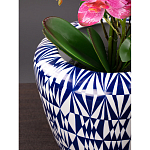Кашпо с орнаментом в сочетании белого и синего цвета Artistic Flowerpot варинант исполнения - 2 | Loft Concept в Воронеже