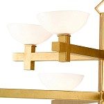 Люстра золотая с 8-ю молочными плафонами в виде чаши Tiers of Clear Lines варинант исполнения - 2 | Loft Concept в Воронеже