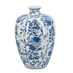 Ваза фарфоровая с узким горлышком и синими цветочными мотивами Independence варинант исполнения - 2 | Loft Concept в Воронеже