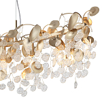 Люстра линейная с подвесками в форме монеток и золотистыми круглыми элементами из металла в виде лепестков FAIRYTREE Light варинант исполнения - 5 | Loft Concept в Воронеже