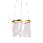 Подвесной светильник цилиндрической формы с прозрачным волнистым плафоном Wave Line варинант исполнения - 1 | Loft Concept в Воронеже