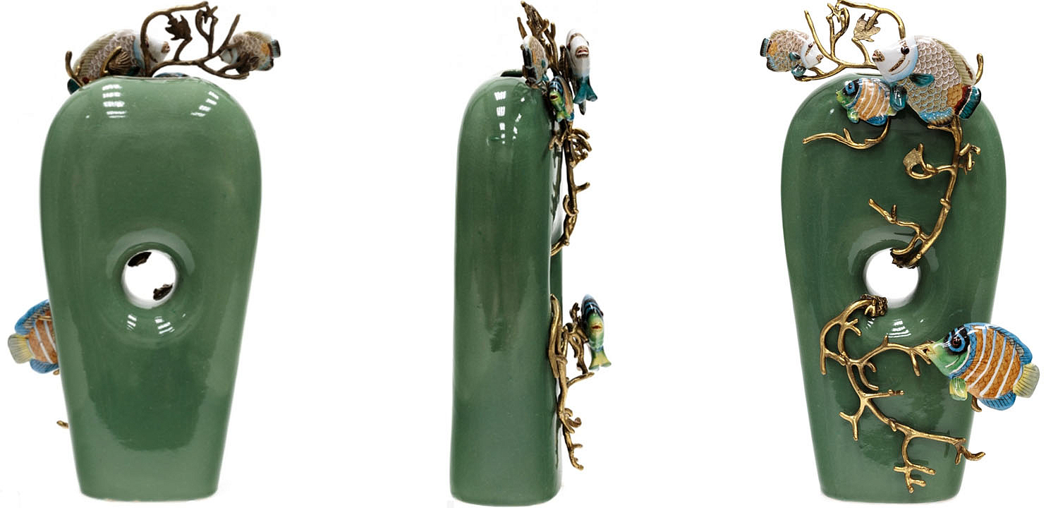 Ваза Colored Fish Vase green Ваза Colored Fish Vase green - Loft-Concept в Воронеже