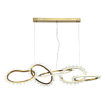 Люстра подвесная с 5-ю асимметричными кольцами и декоративными элементами в виде кристаллов Ring Horizontal варинант исполнения - 1 | Loft Concept в Воронеже