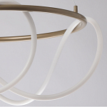 Люстра подвесная круглая золотого цвета с белыми изогнутыми световыми линиями Luke Lampco Tracer Lamp варинант исполнения - 4 | Loft Concept в Воронеже