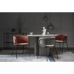 Стул полукруглый мягкий с буклированной обивкой Chair with Boucle Upholstery варинант исполнения - 1 | Loft Concept в Воронеже