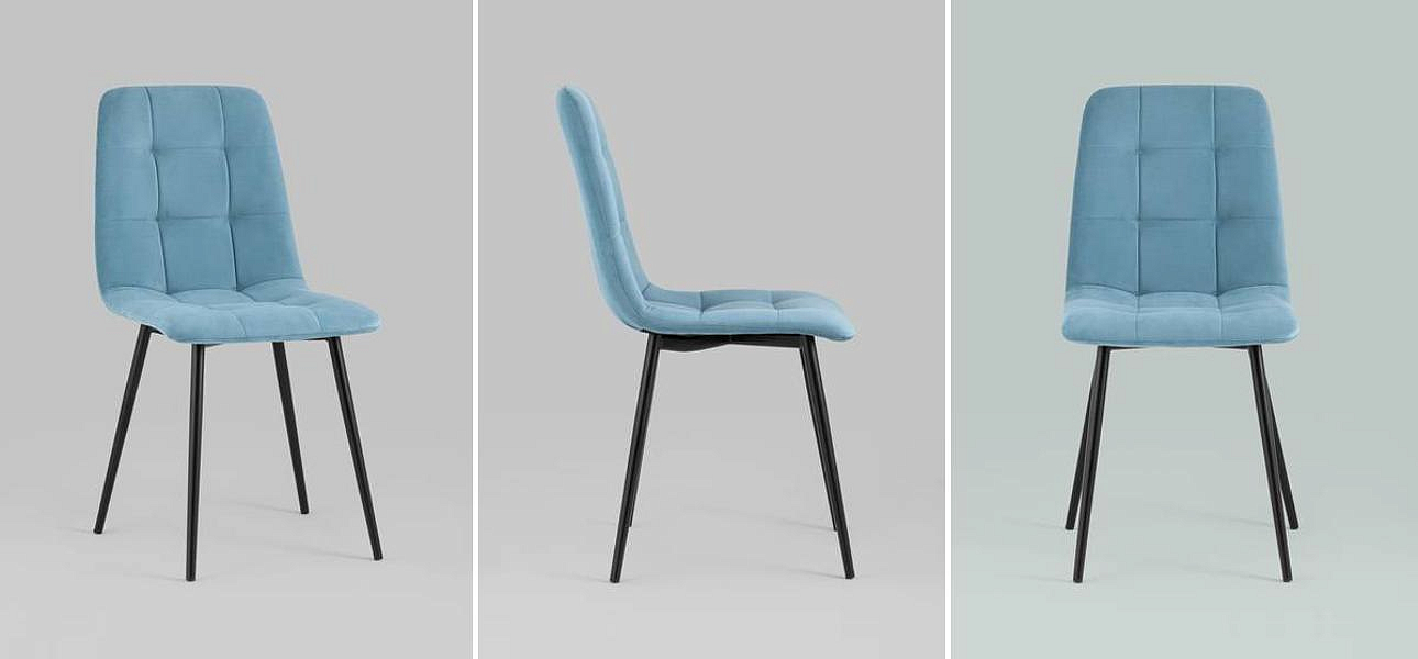 Стул NANCY S-2 Chair Голубой Велюр Стул NANCY S-2 Chair Голубой Велюр - Loft-Concept в Воронеже