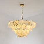 Люстра подвесная четырехъярусная с подвесками в форме дисков Cryptocrystalline Stone варинант исполнения - 5 | Loft Concept в Воронеже