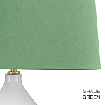 Настольная лампа с белым фигурным основанием на латунном основании и зеленым тканевым конусным абажуром Elstead Lighting варинант исполнения - 6 | Loft Concept в Воронеже