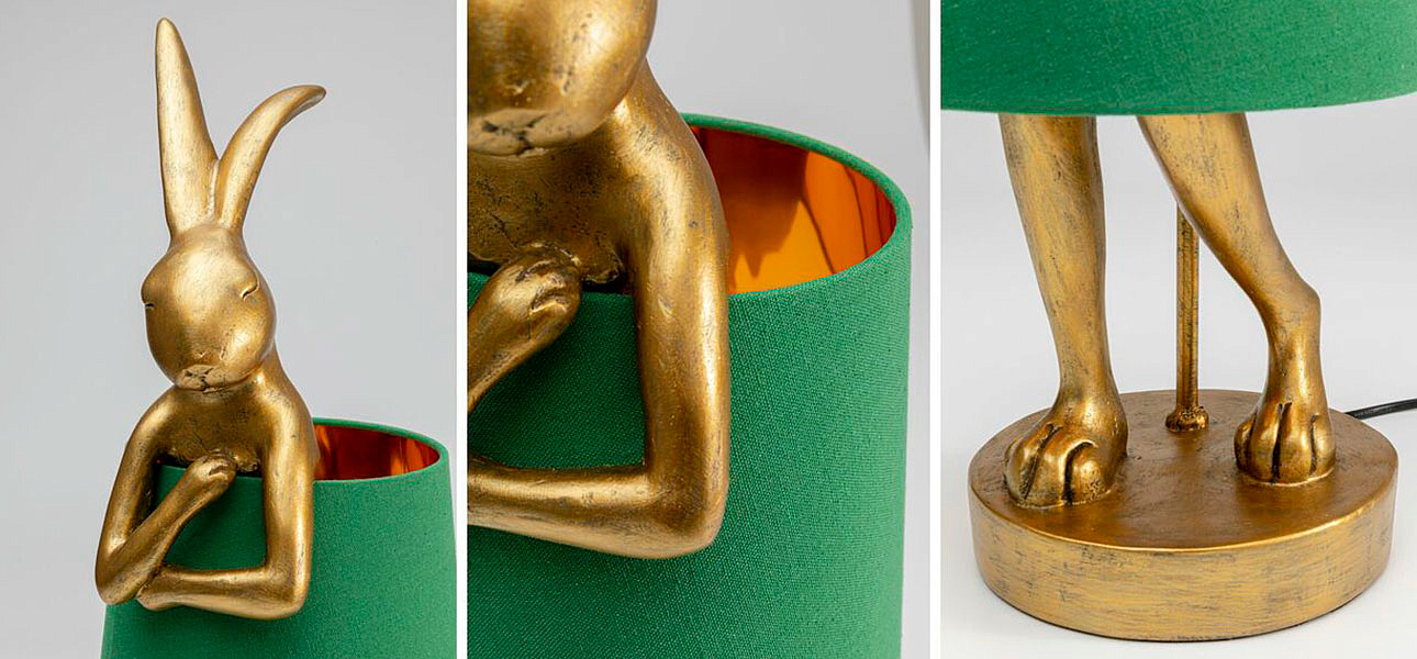Настольная лампа Golden Hare/ green lampshade Настольная лампа Golden Hare/ green lampshade - Loft-Concept в Воронеже