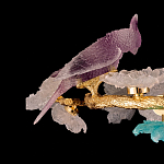 Люстра круглая на золотом каркасе с птичками и цветочным декором Miscellaneous herbs варинант исполнения - 6 | Loft Concept в Воронеже