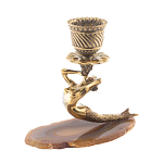 Подсвечник из натурального камня агат светло-коричневый Stone Candlestick варинант исполнения - 2 | Loft Concept в Воронеже