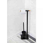 Держатель для туалетной бумаги с подвесным ершиком Black Bathroom Accessory варинант исполнения - 5 | Loft Concept в Воронеже