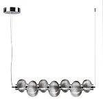 Подвесной светильник линейный с 7-ю рифлеными стеклянными шарами Marcelh Light варинант исполнения - 6 | Loft Concept в Воронеже