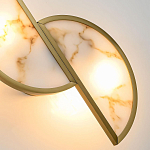 Бра с двумя полукруглыми плафонами из искусственного алебастра в бронзовой оправе Marbella варинант исполнения - 4 | Loft Concept в Воронеже